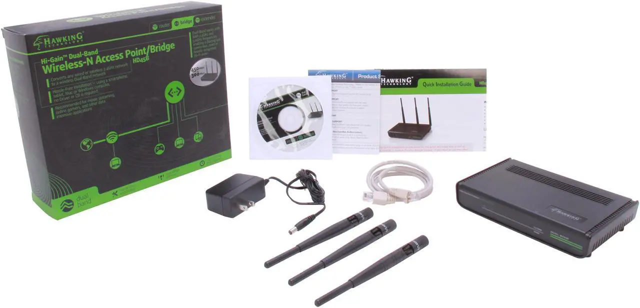 Alt view image 7 of 7 - HAWKING HD45B Hi-Gain Dual Band Wireless N Access Point/Bridge