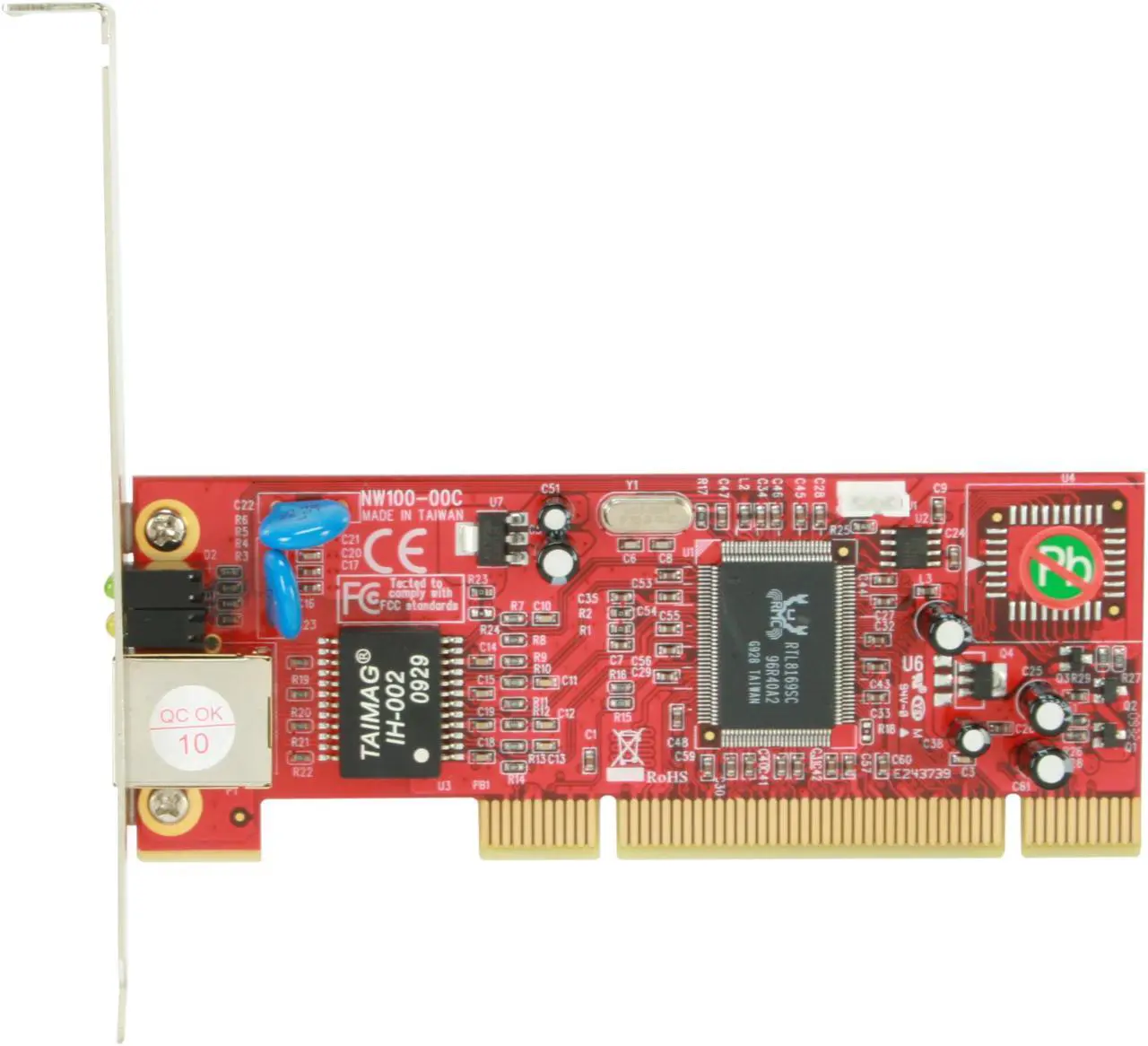 Alt view image 3 of 5 - Rosewill RC-400 Networking LAN Card With Heatsink & 4 LED indicators 10/ 100/ 1000Mbps PCI V2.2, 32/64-bit, 33/66MHz
