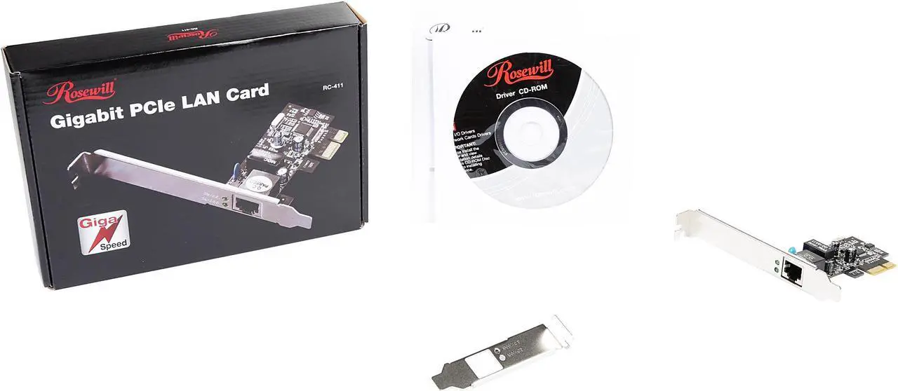 Alt view image 6 of 5 - Rosewill RC-411v3 - Network Adapter 10/100/1000 Mbps PCI-Express 1 x RJ45