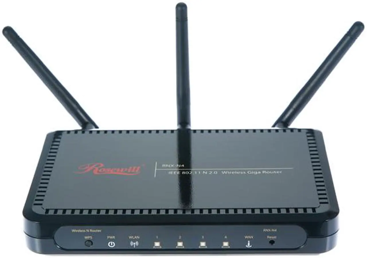 Alt view image 4 of 8 - Rosewill RNX-N4 IEEE 802.11b/g/n Wireless-N 2.0 Gigabit Router (2T3R) Up to 300Mbps Data Rates/ WPA Personal and Enterprise, WPA2, 64 & 128 bit WEP, PSK, TKIP, AES Security/ Stream Engine Inside/ Blue LED Indicator