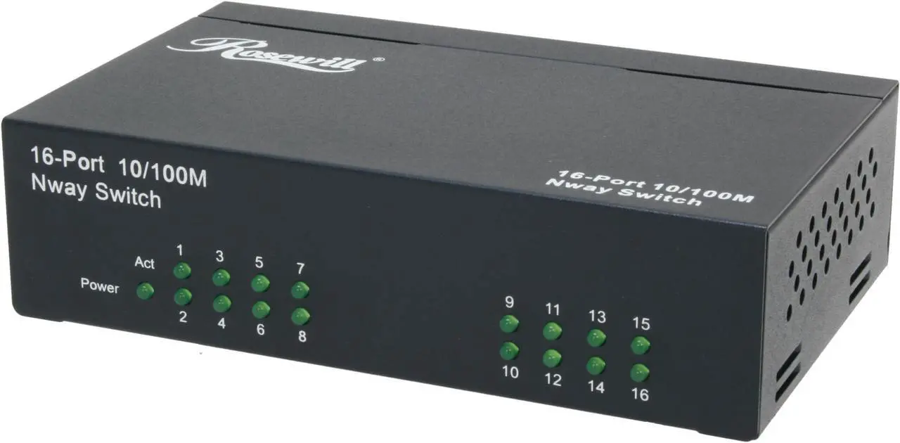 Alt view image 2 of 8 - Rosewill RC-412 10/100Mbps Switch 16 x RJ45 8K MAC Address Table