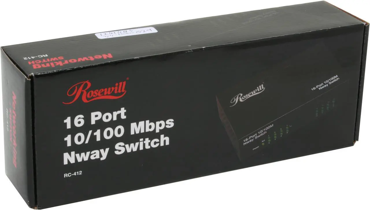 Alt view image 8 of 8 - Rosewill RC-412 10/100Mbps Switch 16 x RJ45 8K MAC Address Table