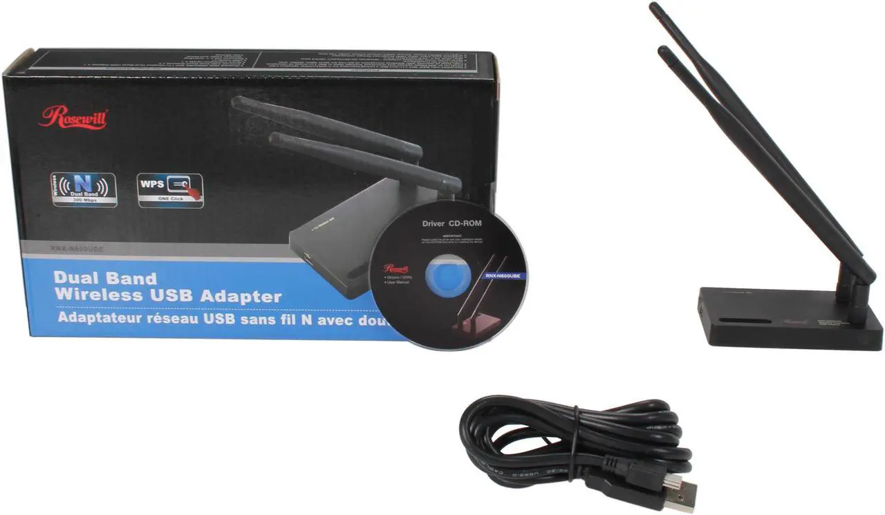 Alt view image 6 of 5 - Rosewill RNX-N600UBE Wireless N600 Dual Band USB 2.0 Adapter