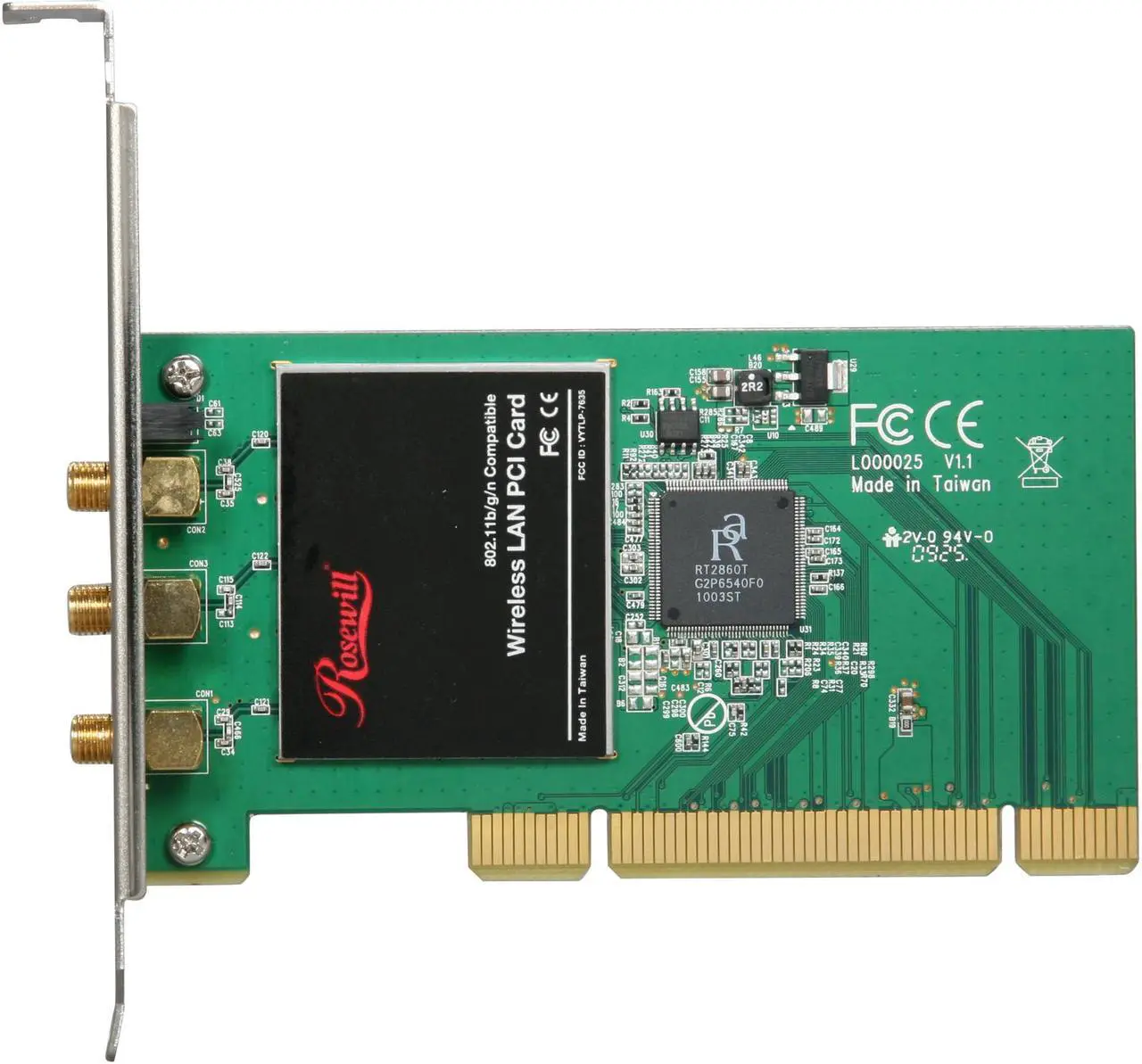 Alt view image 3 of 5 - Rosewill RNX-N300X IEEE 802.11b/g, IEEE 802.11n Draft 2.0 (PCI Interface) Wireless Adapter (2T3R) Up to 300Mbps Wireless Download Data Rates 64/128-Bit WEP, WPA PSK and WPA2 PSK (TKIP and AES)