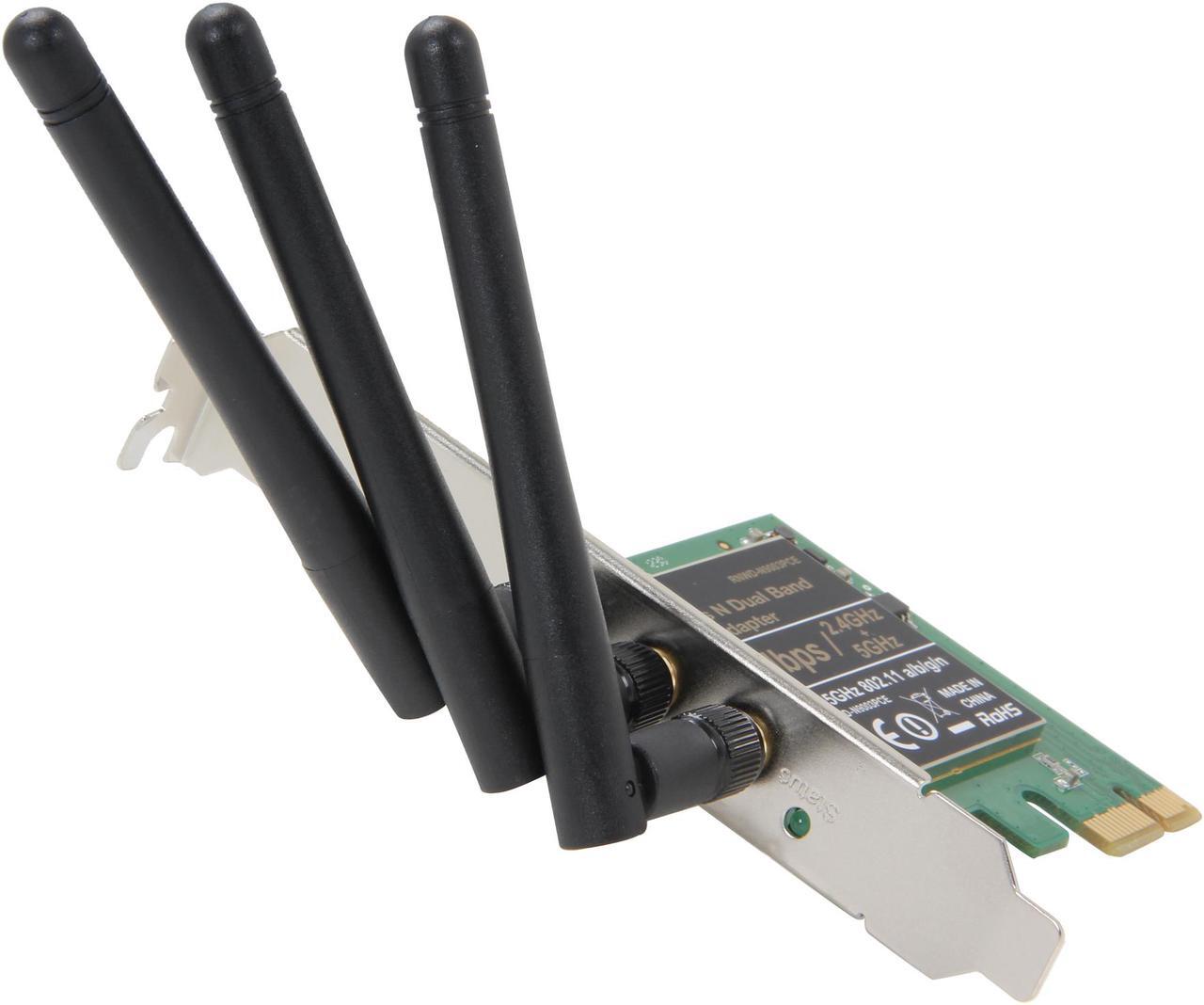 Main image of Rosewill RNWD-N9003PCE - Dual Band Wireless N900 Adapter - IEEE 802.11a/11b/11g/11n, Up to 450 Mbps (5.0 GHz) + 450 Mbps (2.4 GHz) Data Rates, PCI E Interface, 3 External Detachable Antenna