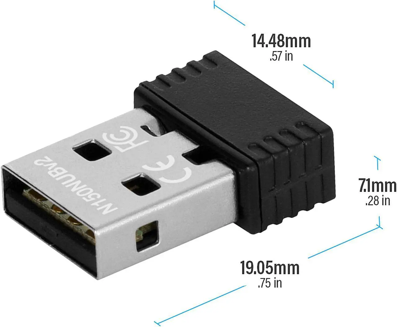 Alt view image 3 of 6 - Rosewill N150 Wireless Nano USB Wi-Fi Adapter, 150 Mbps Data Rates, USB 2.0, Raspberry Pi / Pi 2 Compatible
