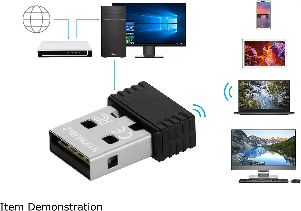 Alt view image 4 of 6 - Rosewill N150 Wireless Nano USB Wi-Fi Adapter, 150 Mbps Data Rates, USB 2.0, Raspberry Pi / Pi 2 Compatible