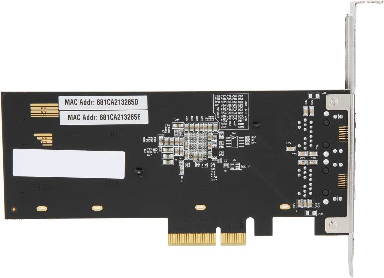 Alt view image 4 of 6 - Rosewill 10G PCI Express Dual Port 10 Gigabit Ethernet Network Adapter, Intel X550-AT2 Chipset, 10GBASE-T 5-Speed Network Interface Card, 2 x RJ45 Ports, Low-Profile Bracket - RC-NIC416Dual