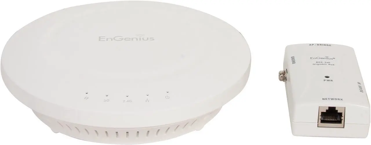 Alt view image 2 of 3 - EnGenius N-EAP600 Kit N600 Extra Long-Range Dual-Band Gigabit Wireless Access Point with Gigabit PoE Injector
