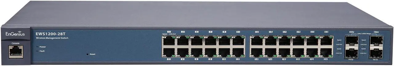 Alt view image 3 of 5 - EnGenius Neutron EWS1200-28T 24-Port Managed Gigabit Smart Switch with 4 SFP ports