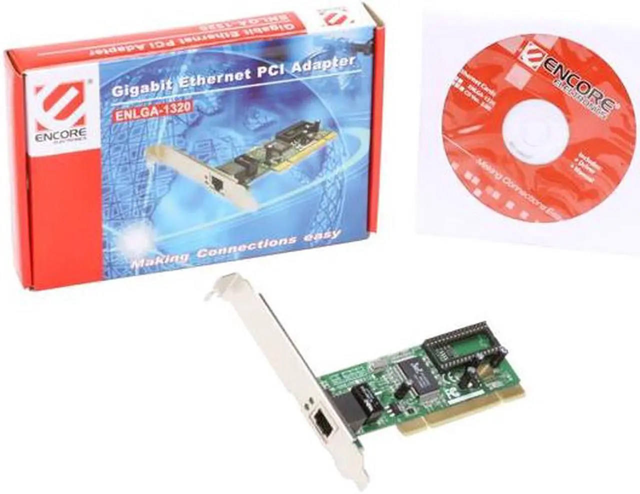 Alt view image 5 of 5 - ENCORE ENLGA-1320 Ethernet Card 10/100/1000Mbps PCI 1 x RJ45