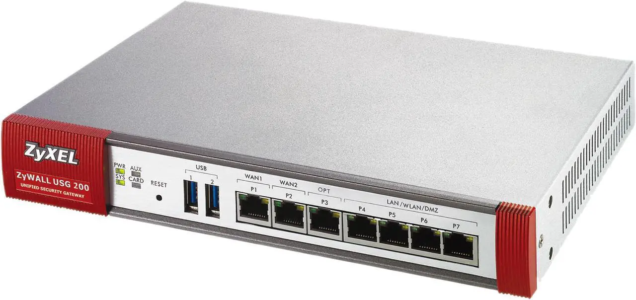 Main image of ZyXEL ZyWALL ZWUSG200 Internet Security Firewall with 4 Gigabit LAN / DMZ Ports, 2 IPSec VPN, SSL VPN, and 3G WAN Support