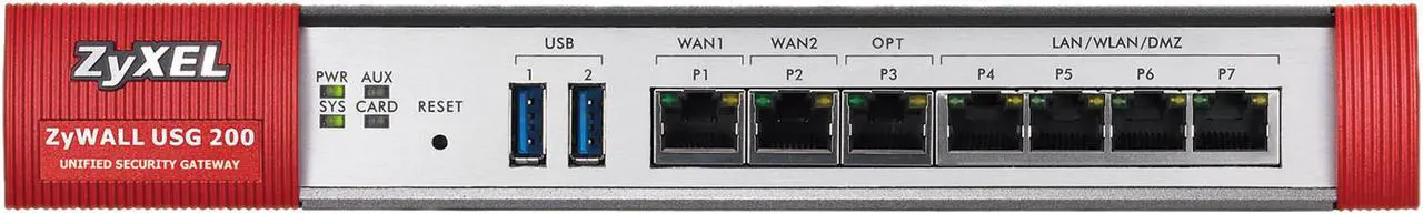 Alt view image 2 of 7 - ZyXEL ZyWALL ZWUSG200 Internet Security Firewall with 4 Gigabit LAN / DMZ Ports, 2 IPSec VPN, SSL VPN, and 3G WAN Support