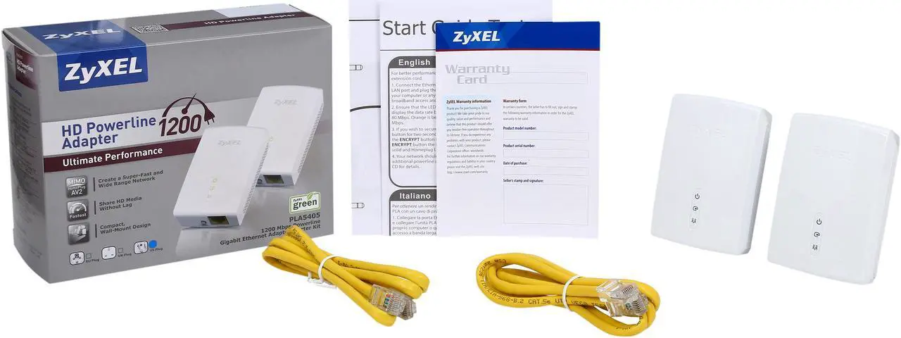 Alt view image 8 of 7 - ZyXEL PLA5405KIT HomePlug AV2 MIMO AV1200 Powerline Gigabit Ethernet Adapter Kit, up to 1200Mbps