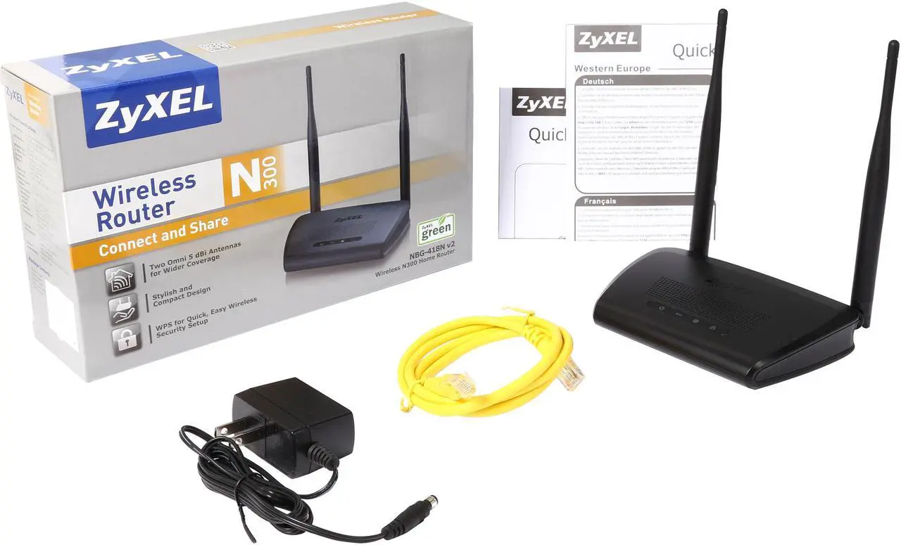 Alt view image 7 of 7 - ZyXEL NBG418Nv2 Wireless N300 Home Router, US with Fixed Antenna IEEE 802.11b/g/n