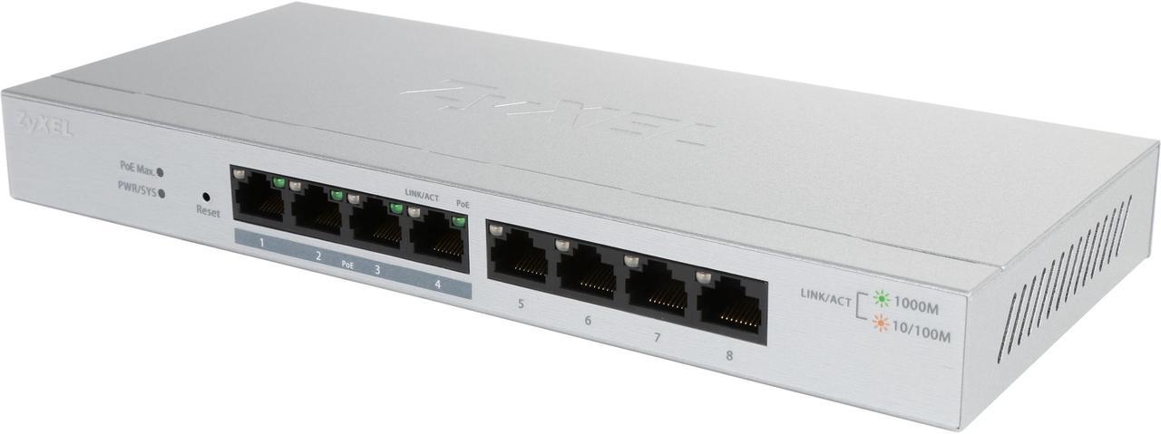 ZyXEL GS1200-8HP,US,8-port GbE Web Managed PoE Switch