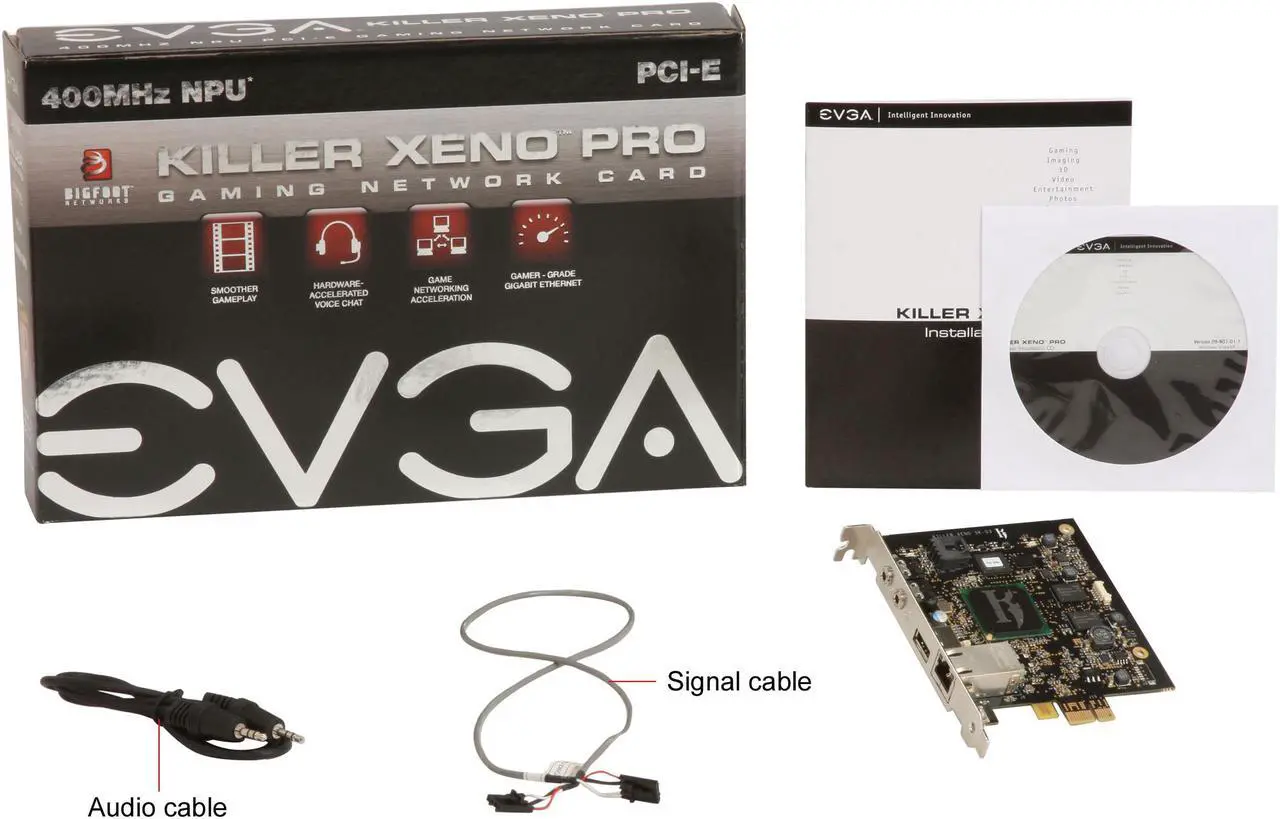 Alt view image 6 of 6 - EVGA Killer Xeno Pro 10/ 100/ 1000Mbps PCI-E 1x (PCI-E 2.0 Compliant) Network Adapter 1 x RJ45 , 1 x USB 2.0