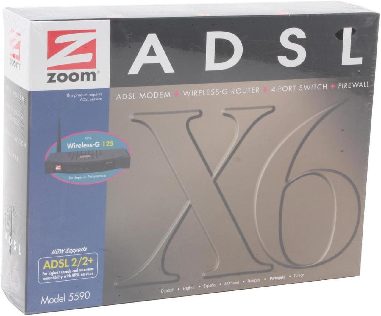 Alt view image 4 of 4 - Zoom 5590 ADSL Modem + Wireless Access Point + Router + Advanced Firewall + 4-point Switch