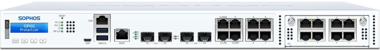 Main image of Sophos XGS 4300 Network Security/Firewall Appliance - 3 Year Xstream Protection - 8 Port - 10/100/1000Base-T, 2.5GBase-T, 10GBase-X - 10 Gigabit Ethernet - 8 x RJ-45 - 6 Total Expansion Slots