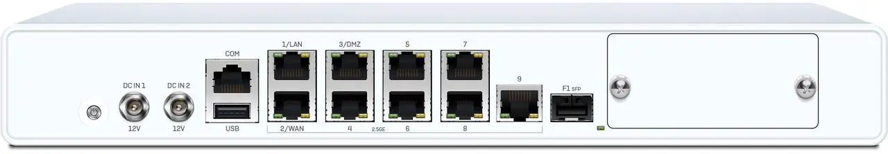 Alt view image 2 of 2 - Sophos XGS 128 Network Security/Firewall Appliance 9 Port - 2.5GBase-T - 2.5 Gigabit Ethernet - 18.65 Gbit/s Firewall Throughput - TLS - 9 x RJ-45 - 2 Total Expansion Slots - Desktop, Rack-mountable