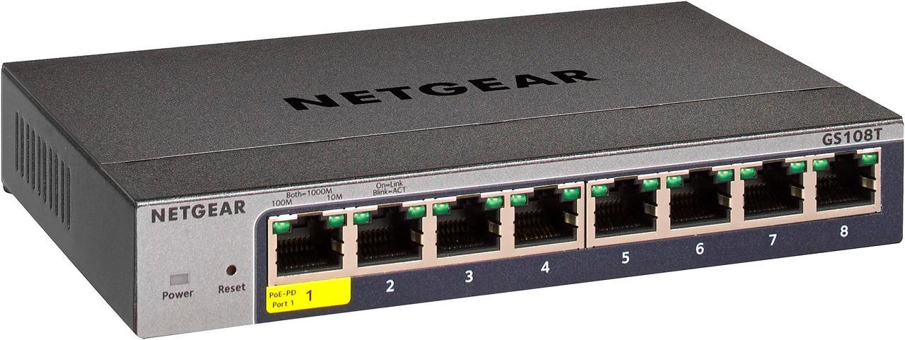 NETGEAR 8-Port Gigabit Ethernet Smart Switch | GS108T