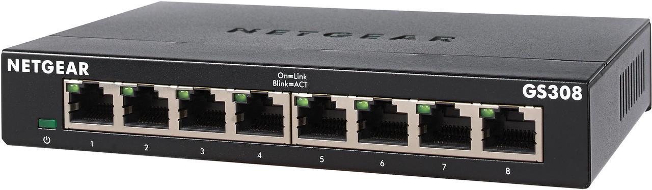 NETGEAR 8 Port Gigabit Ethernet Switch Unmanaged | GS308