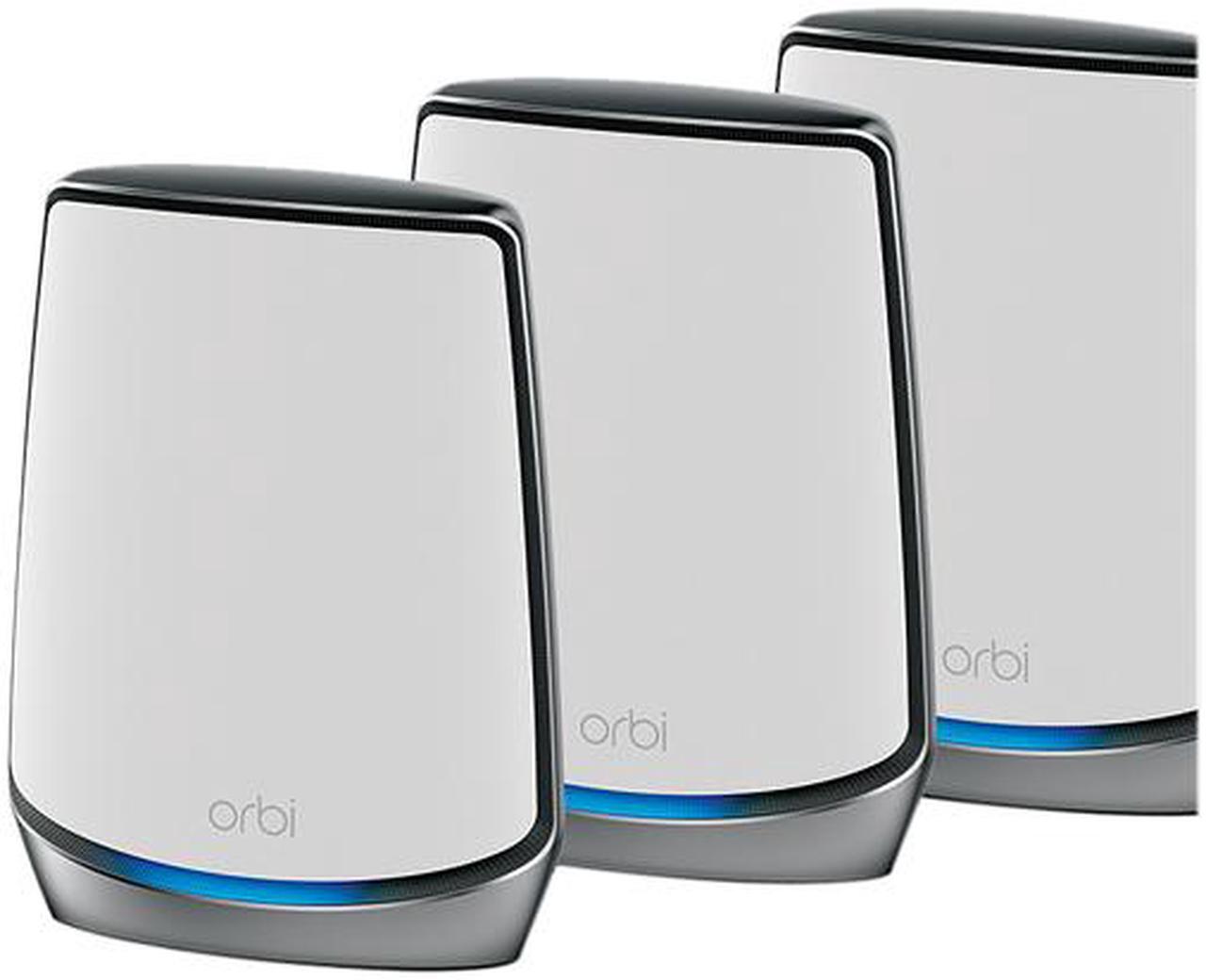Alt view image 2 of 4 - NETGEAR Orbi Whole Home Tri-Band Mesh WiFi 6 System (RBK853) - Router with 2 Satellite Extenders | Coverage Up to 7,500 Sq. ft. and 60+ Devices | Tri-Band AX6000 WiFi (Up to 6Gbps)