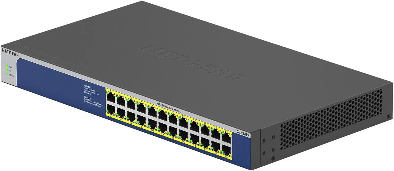 NETGEAR 24-Port Gigabit Ethernet High-Power PoE+ Unmanaged Switch (300W ...