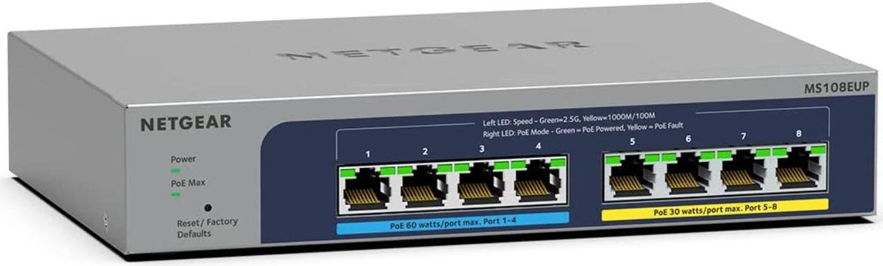 Main image of NETGEAR 8-port Multi-Gigabit (2.5G) Ultra60 PoE++ Ethernet Plus Switch | MS108EUP