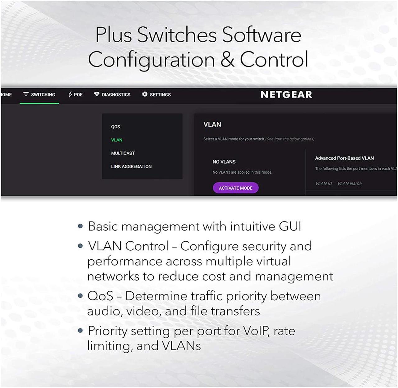 Alt view image 3 of 6 - NETGEAR 8-port Multi-Gigabit (2.5G) Ultra60 PoE++ Ethernet Plus Switch | MS108EUP