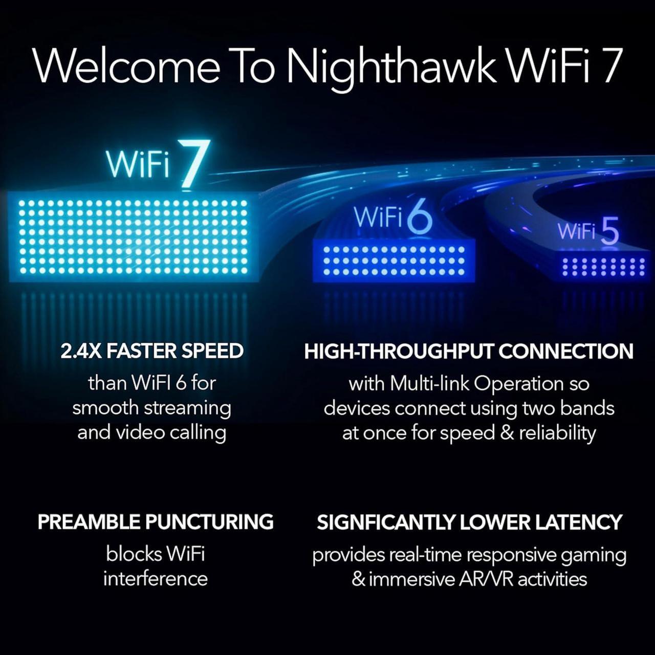 Alt view image 3 of 7 - NETGEAR RS700S-100NAS Nighthawk Tri-Band WiFi 7 Router, 19Gbps, 10 Gig Ports with 1-year NETGEAR Armor