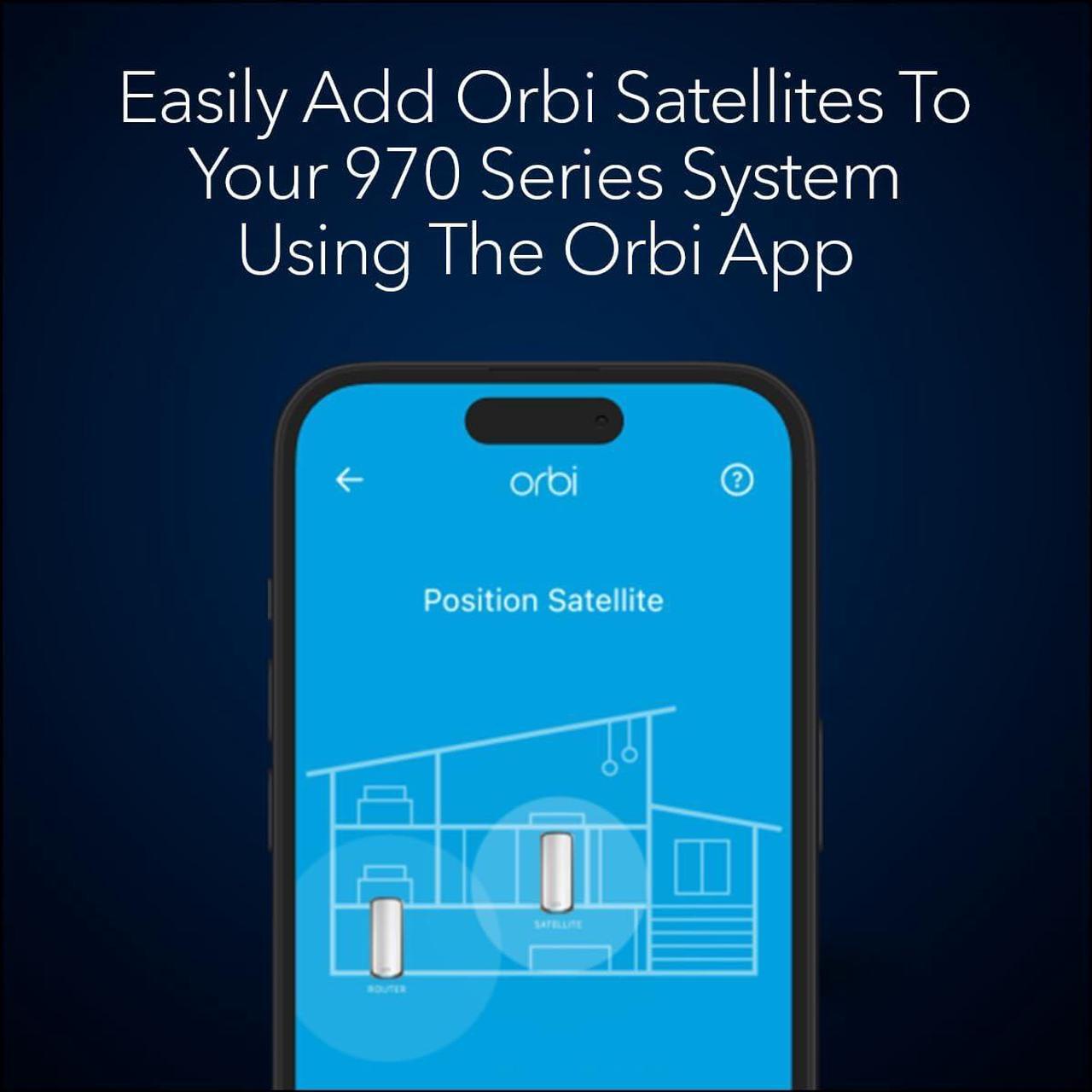 Alt view image 6 of 11 - NETGEAR Orbi 970 Series Quad-Band WiFi 7 Mesh Network System (RBE973S), Router + 2 Satellite Extenders, Security Features, Up to 27Gbps, Covers Up to 10,000 sq. ft., 200 Devices, 10 Gig Internet Port