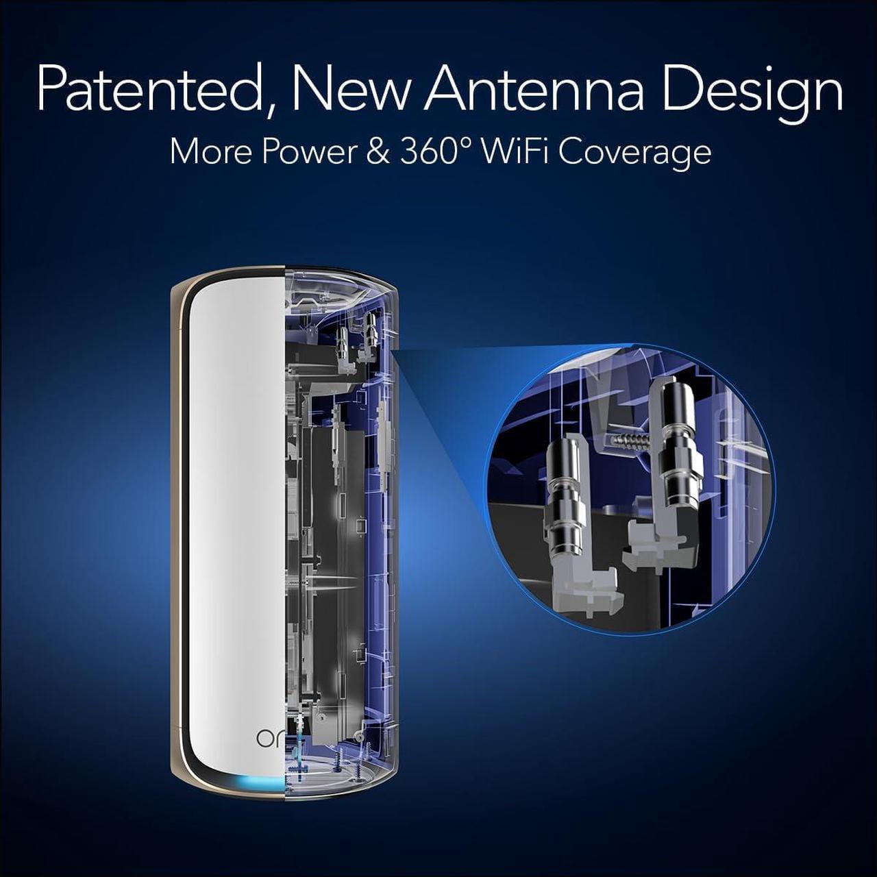 Alt view image 8 of 11 - NETGEAR Orbi 970 Series Quad-Band WiFi 7 Mesh Network System (RBE973S), Router + 2 Satellite Extenders, Security Features, Up to 27Gbps, Covers Up to 10,000 sq. ft., 200 Devices, 10 Gig Internet Port