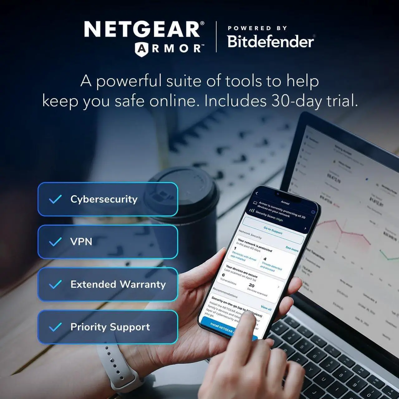 Alt view image 6 of 7 - Nighthawk WiFi 7 Router RS500, 12Gbps (RS500-100NAS)
