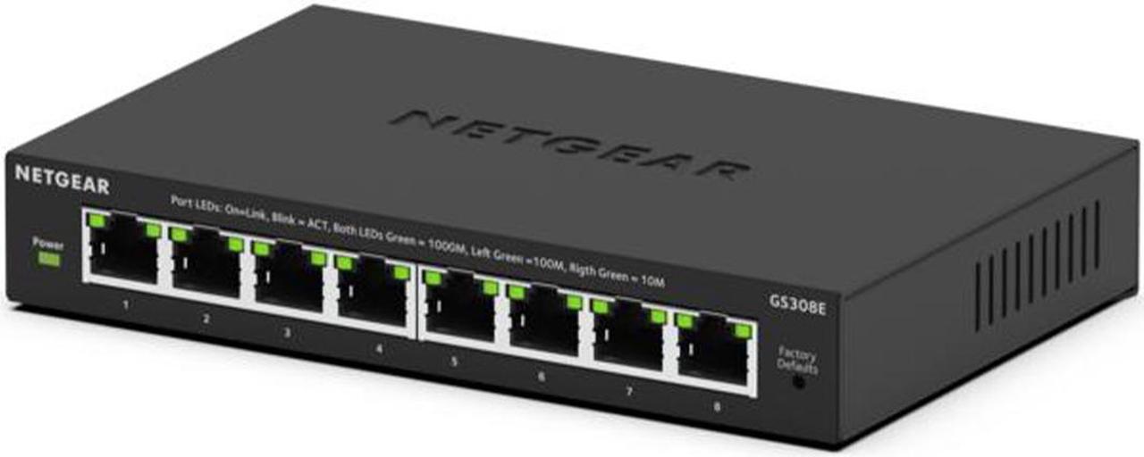 NETGEAR 8-Port Gigabit Ethernet Plus Switch | GS308E-400NAS