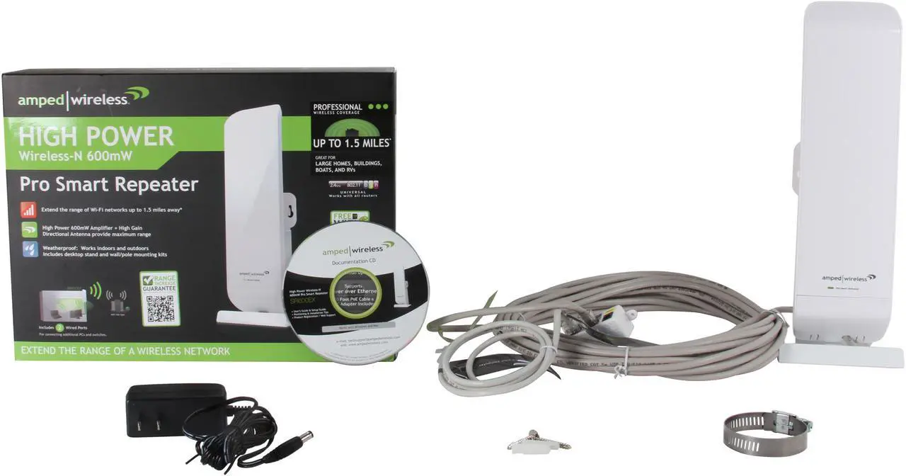 Alt view image 5 of 5 - Amped Wireless SR600EX High Power Wireless-N 600mW Pro Smart Repeater