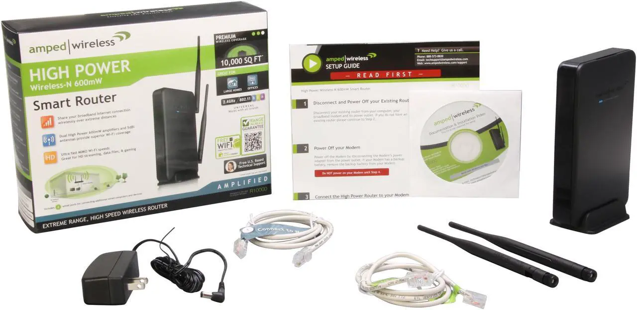 Alt view image 5 of 5 - Amped Wireless R10000 High Power Wireless-N 600mW Smart Router