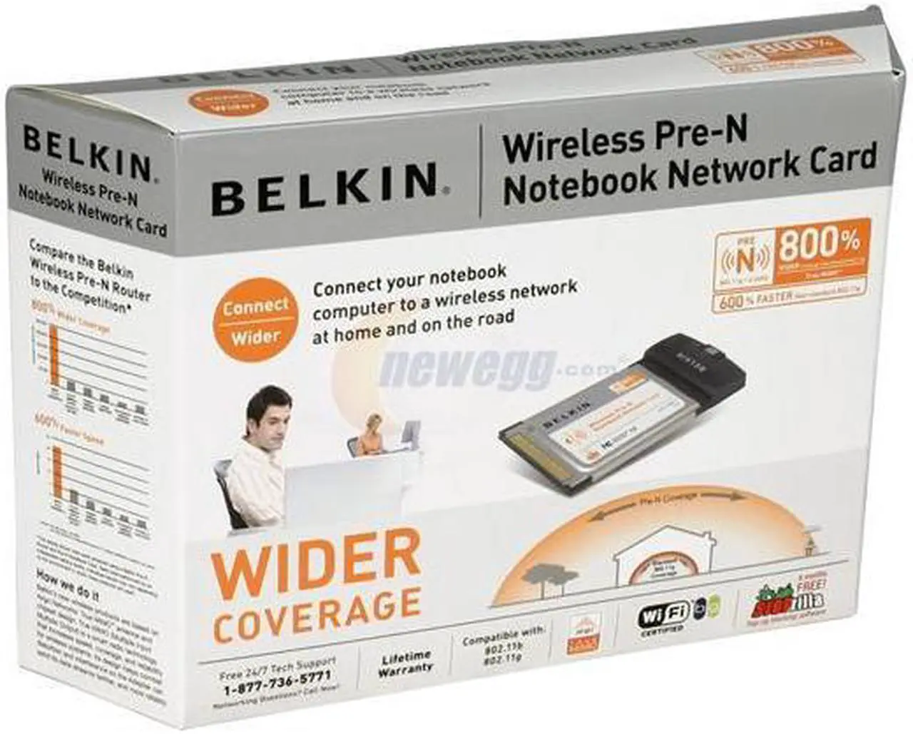 Alt view image 4 of 4 - BELKIN F5D8010 Wireless Pre-N Notebook Network Card