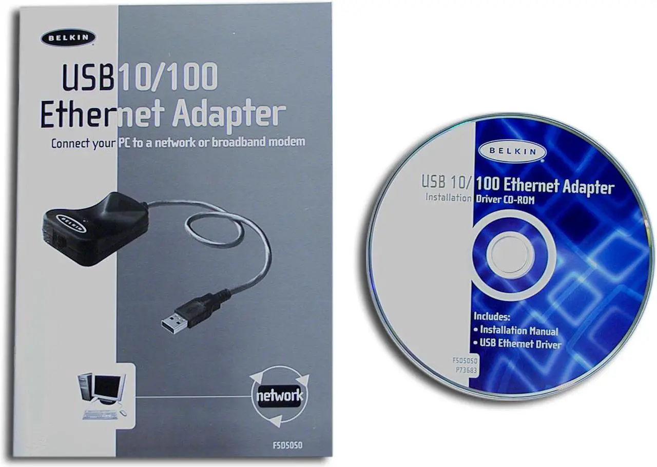 Alt view image 2 of 3 - BELKIN F5D5050 Ethernet Adapter 10/100Mbps USB 1 x RJ45