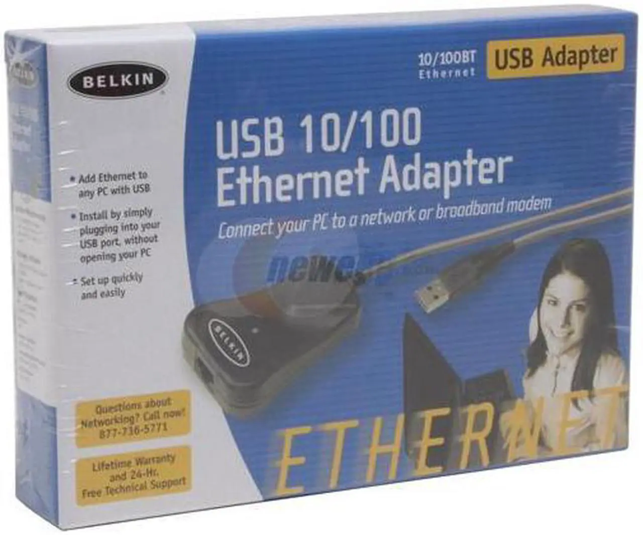 Alt view image 3 of 3 - BELKIN F5D5050 Ethernet Adapter 10/100Mbps USB 1 x RJ45