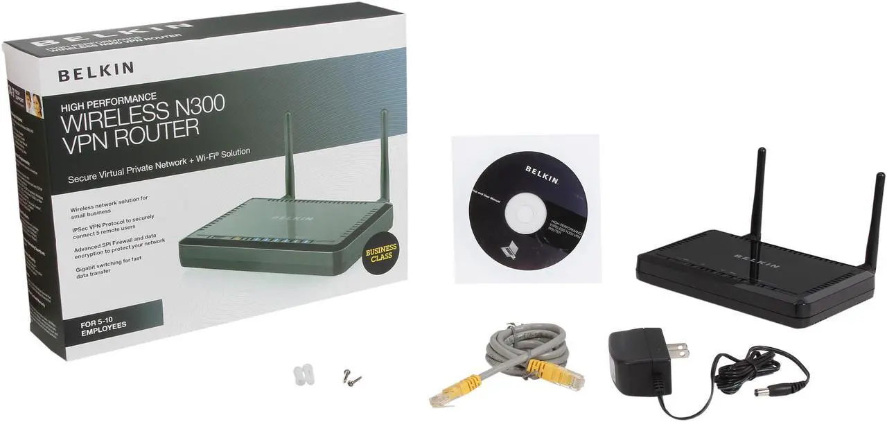 Alt view image 5 of 5 - Belkin F9K1004 High Performance Wireless N300 VPN Router-4 Gigabit Port