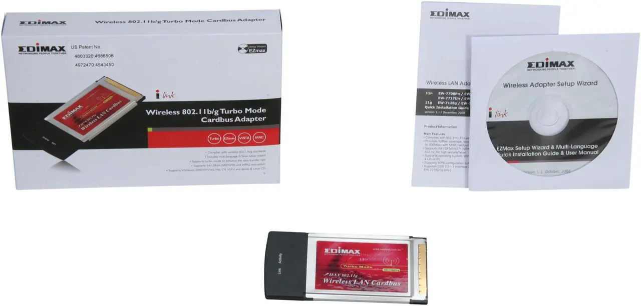 Alt view image 4 of 4 - EDIMAX EW-7108PCg 802.11g/b Wireless LAN PC Card