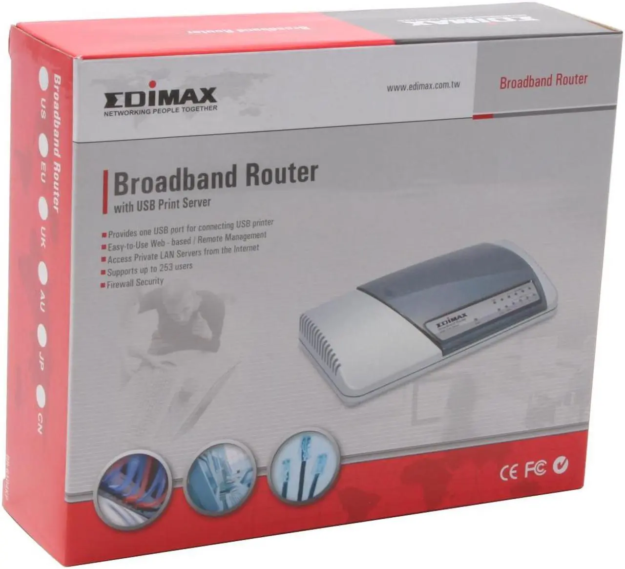 Alt view image 5 of 5 - EDIMAX BR-6104KP Broadband Router 2 Port USB with Print Server 1 x 10/100Mbps WAN Ports 4 x 10/100Mbps LAN Ports