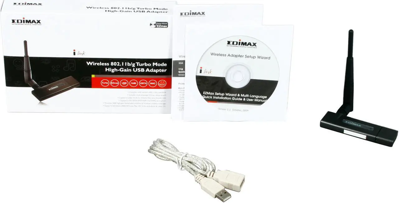 Alt view image 5 of 5 - EDIMAX EW-7318USG Wireless LAN Hi-Gain Adapter IEEE 802.11b/g USB 2.0 Up to 54Mbps Wireless Data Rates