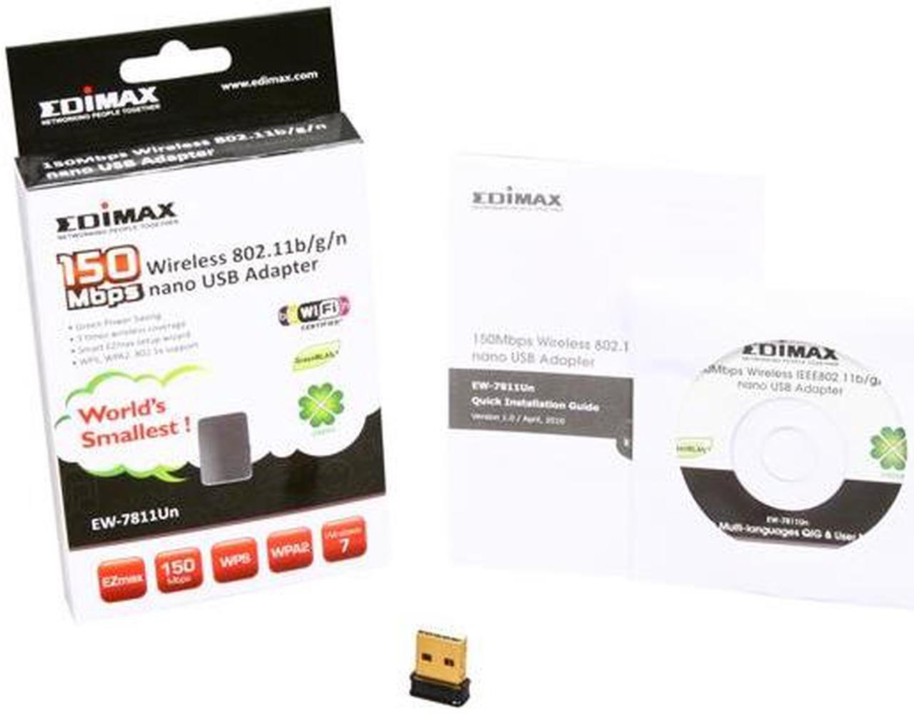Alt view image 5 of 4 - EDIMAX EW-7811Un 150 Mbps Wireless IEEE 802.11b/g/n Nano USB Adapter