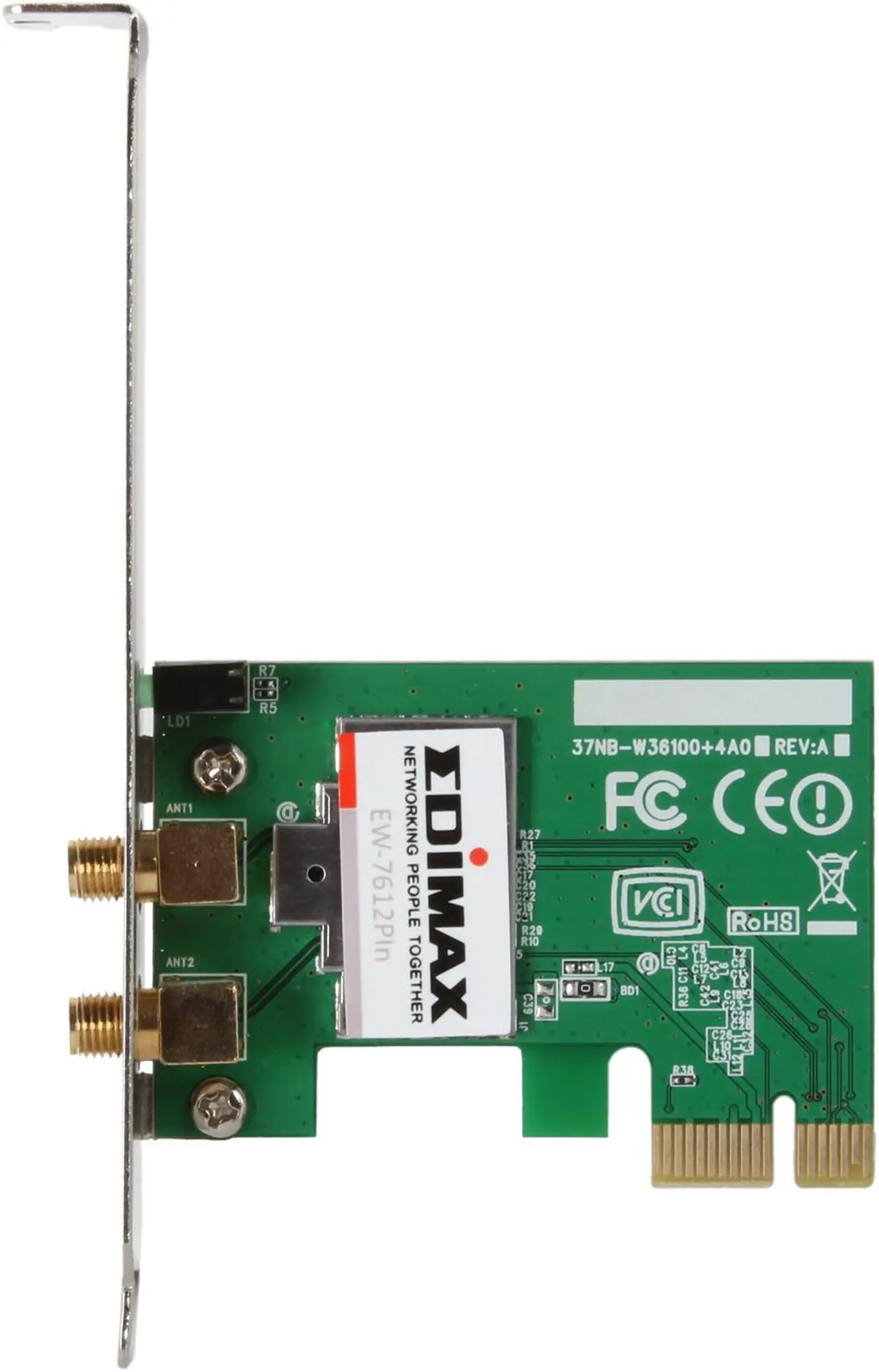 Alt view image 3 of 5 - Edimax EW-7612Pin 300 Mbps Wireless 802.11b/g/n PCI Express Adapter