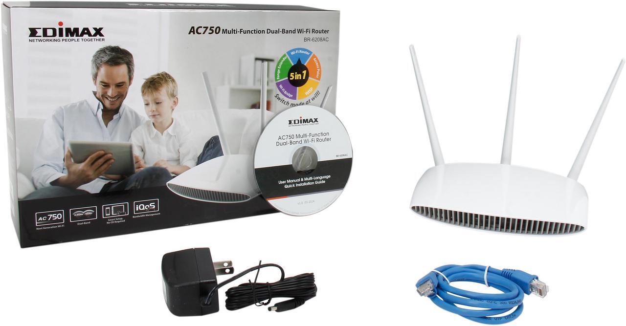 Alt view image 5 of 4 - BR-6208AC AC750 Dualband Router, 3 High Gain Antennas for Better Range, iQ-Setup Easy to Install, Supports Access Point / Range Extender / Wi-Fi Bridge / WISP mode