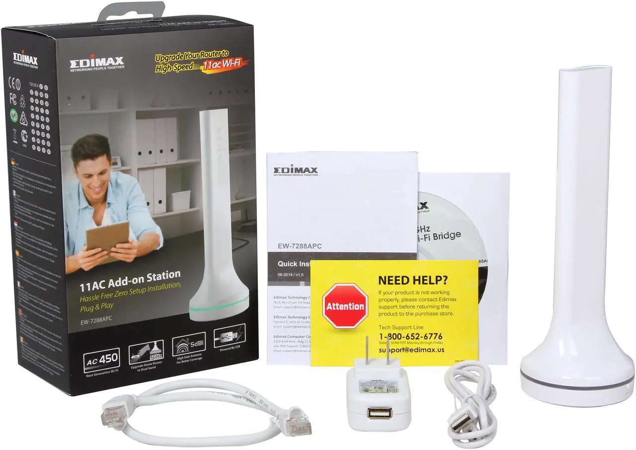 Alt view image 6 of 5 - EDIMAX EW-7288APC 11AC (5GHz Band only) Range Extender / Add-on Station, to Extend / Add 11AC Wi-Fi Signal for Faster and Cleaner Connection