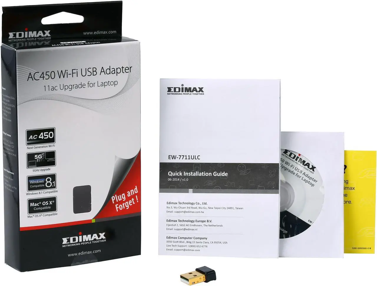 Alt view image 5 of 5 - Edimax EW-7711ULC AC433 Wireless USB Adapter for PC/Laptop, Nano Size to Plug it & Forget it, Upgrade for Faster Performance, Support Windows XP/Vista/7/8/8.1 (5GHz Band Only)