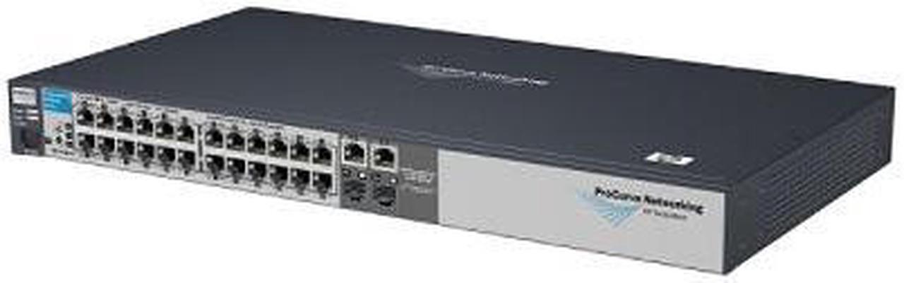 Main image of HP J9019A 10/100Mbps + 1000Mbps ProCurve Switch 2510-24 24 RJ-45 10/100 ports (IEEE 802.3 Type 10Base-T, IEEE 802.3u Type 100Base-T) 
1 RJ-45 serial console port
2 Dual Personality Ports each port can be used as either an RJ-45 10/100/100